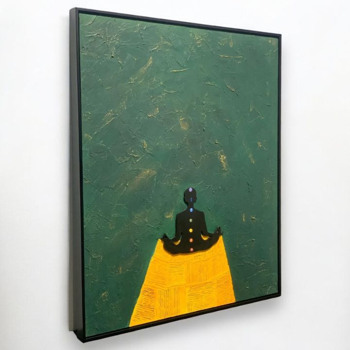 Calm Pose Wooden Framed Wall Art (30*36 Inches) - The Gharnish - A Unit of Satkala Creations