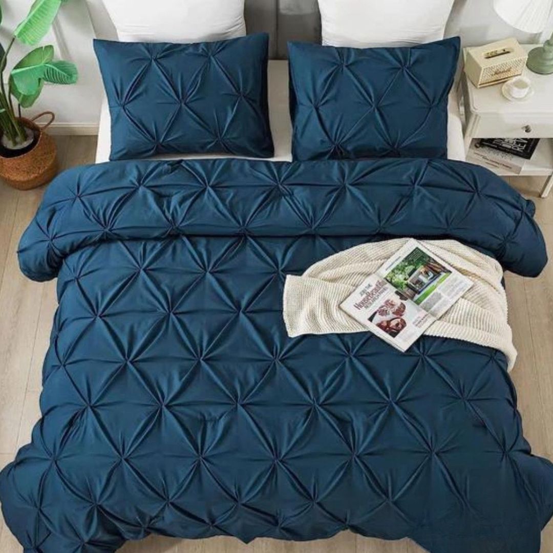 Super Premium King Size Cotton Blend Solid Reversible Comforter 4 Pcs Set - The Gharnish - A Unit of Satkala Creations