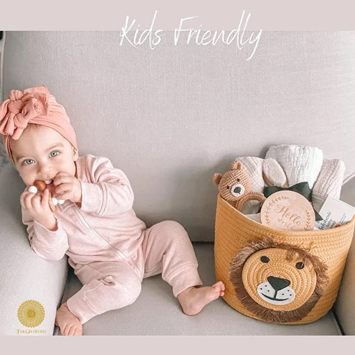 Cute Lion Face Cotton Rope Multipurpose Basket - The Gharnish - A Unit of Satkala Creations