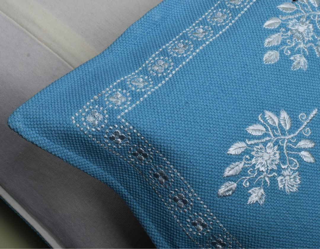 Pure Cotton Embroidered Cushion Covers – Elegance in Every Stitch - The Gharnish - A Unit of Satkala Creations