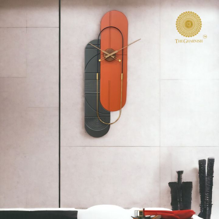 Double Frame Wall Clock (42x14 Inches) on Prepaid Only - The Gharnish - A Unit of Satkala Creations