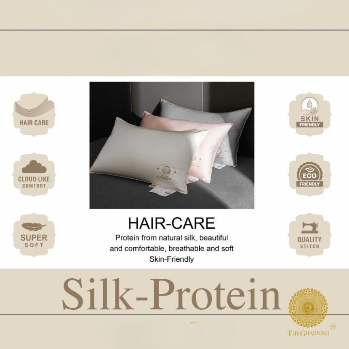 Silk Protien Super Soft Pillow Pair - The Gharnish - A Unit of Satkala Creations