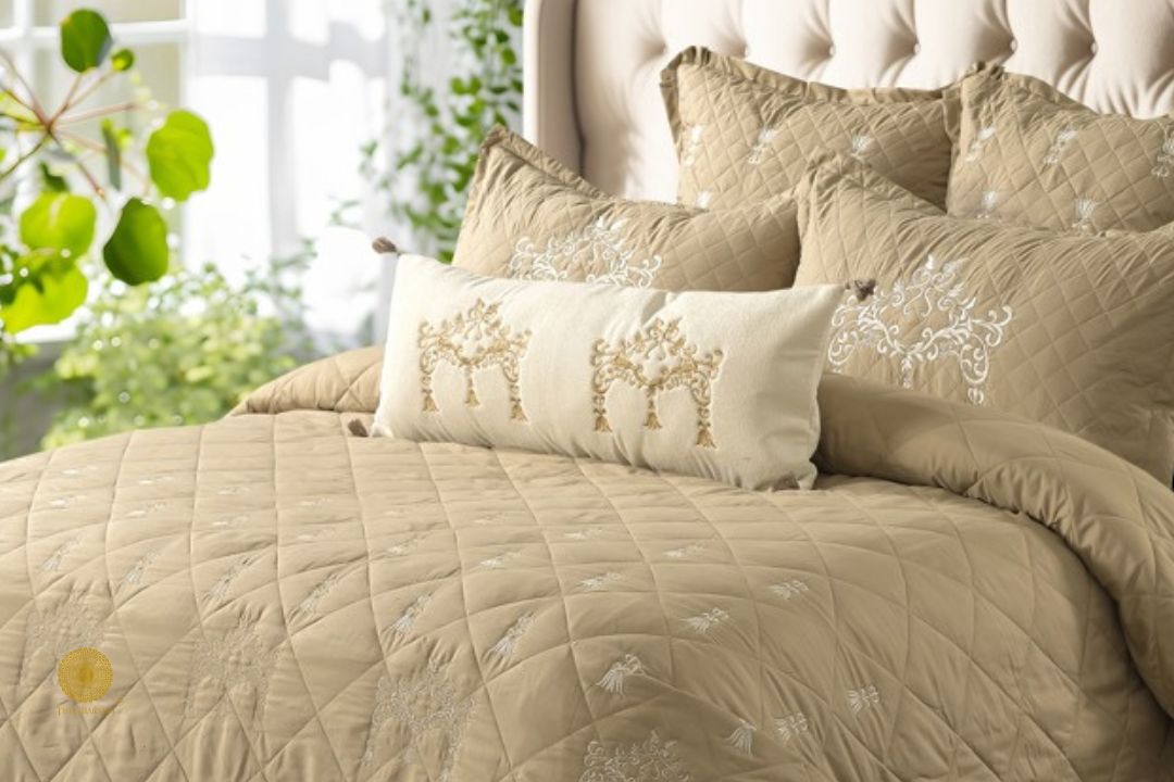Wedding Bells Designer & Luxurious 7 Pcs Bedding Set / Premium Collection - The Gharnish - A Unit of Satkala Creations