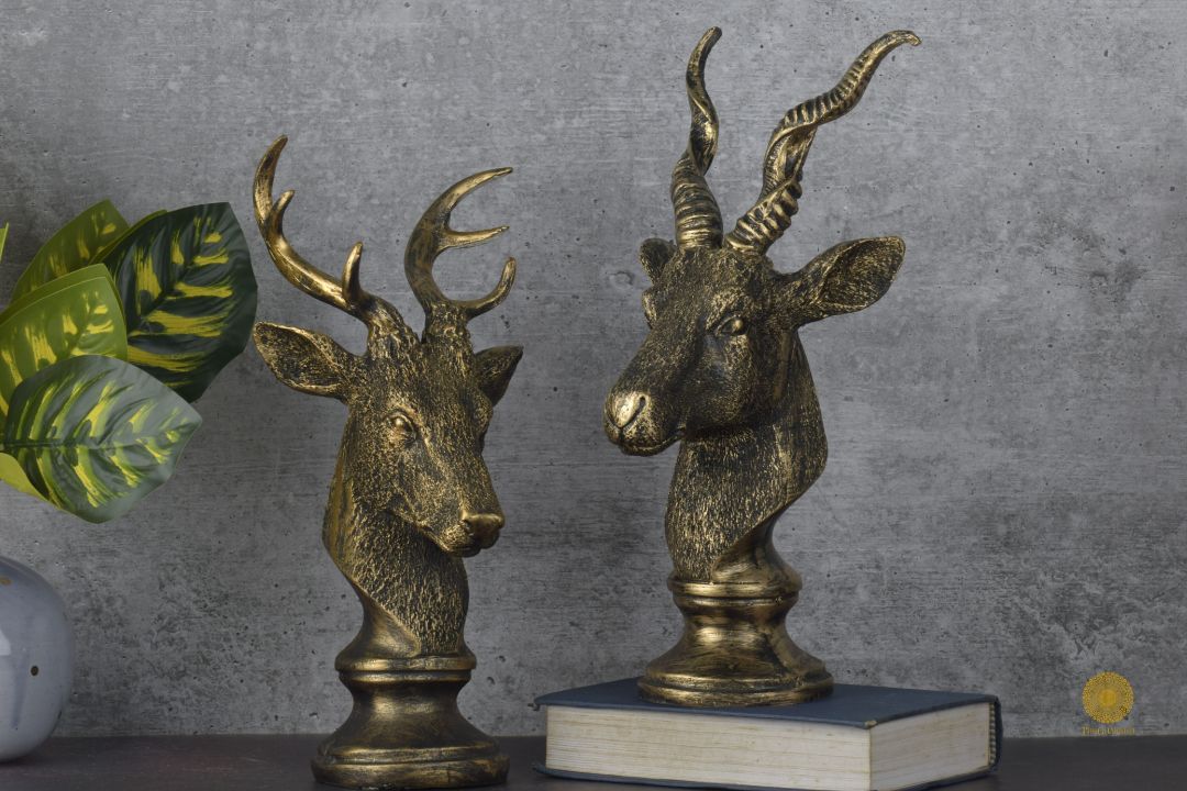 Pair of Deer Resin Figurine - The Gharnish - A Unit of Satkala Creations