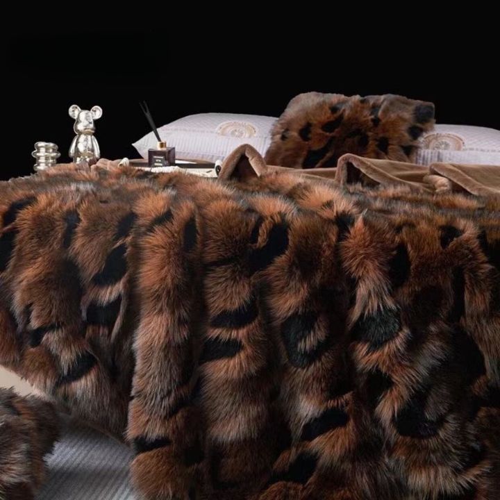 Korean Cashmere Panthar Furr Blanket - The Gharnish - A Unit of Satkala Creations