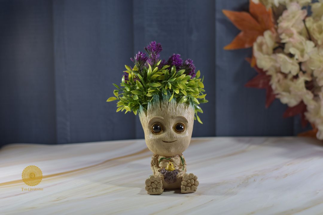 Resin Groot Miniature Pot - The Gharnish - A Unit of Satkala Creations