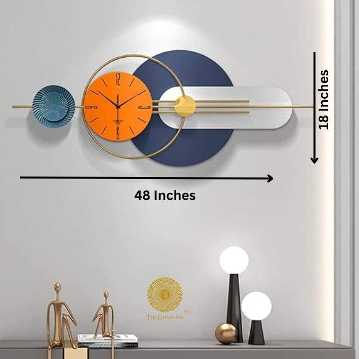 Modern Design Geomatric Wall Clock for home decor - The Gharnish - A Unit of Satkala Creations