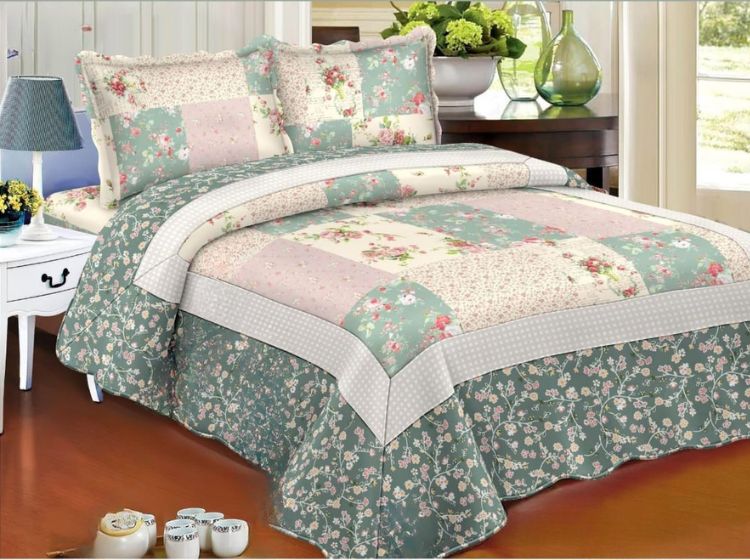 Beyond Dream – Premium Double Bed Quilted Bedcover Set (3-Piece) | Real Patchwork - The Gharnish - A Unit of Satkala Creations