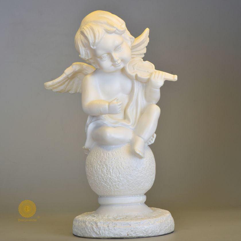 Baby Angel with Violin Figurine - The Gharnish - A Unit of Satkala Creations