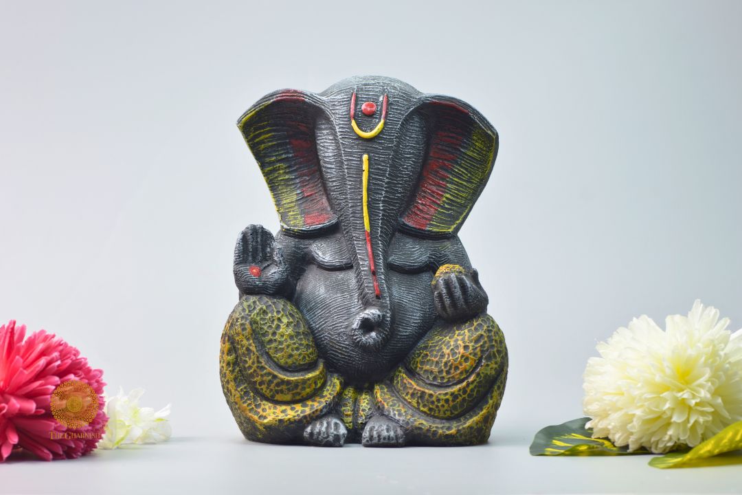 Modern Design Blessing Ganesha Statue (8x10 Inches) - The Gharnish - A Unit of Satkala Creations