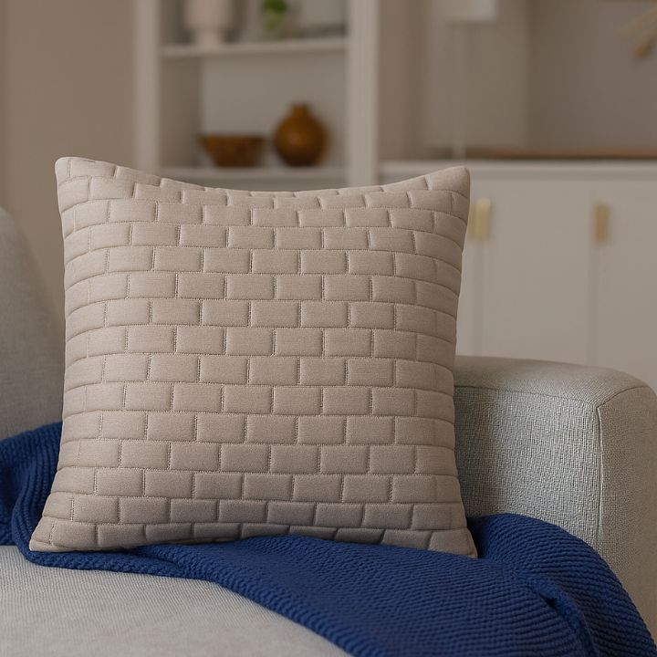 Brick Pattern Premium Heavy Cushion Cover - The Gharnish - A Unit of Satkala Creations