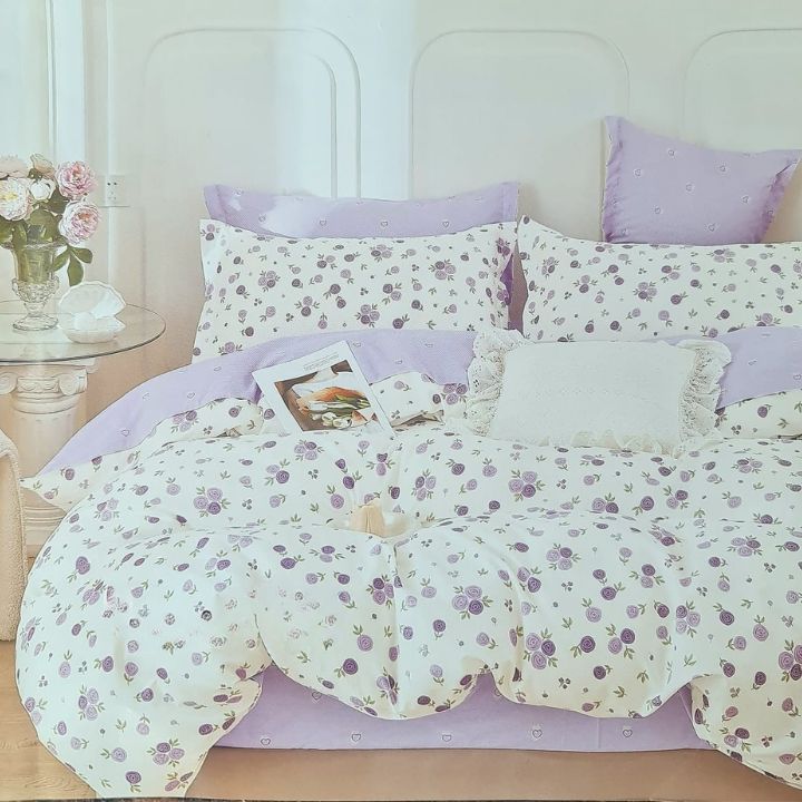 Romeo and Juliet penited pure cotton Ac Dohar Set of 4 pieces - The Gharnish - A Unit of Satkala Creations