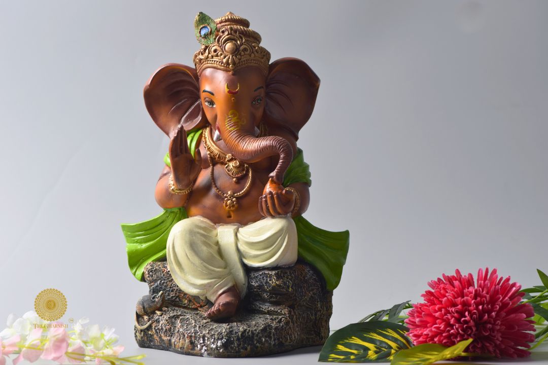 Multicolcor Ganesha Statue (8x10 Inches) - The Gharnish - A Unit of Satkala Creations