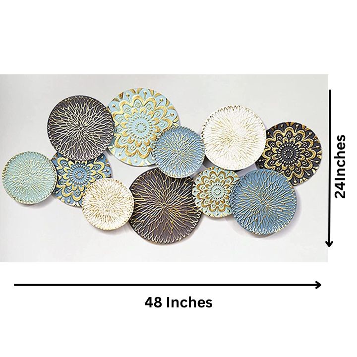 Designed Plated Metallic Wall Art (48x22 Inches) - The Gharnish - A Unit of Satkala Creations