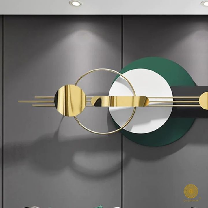 Metallic Geomatric Wall Art (48x23 Approx) - The Gharnish - A Unit of Satkala Creations
