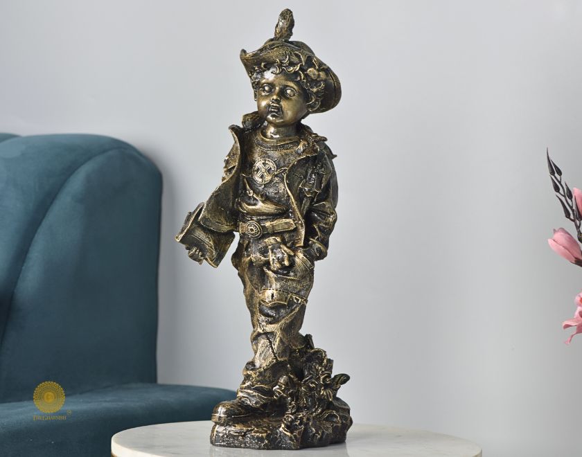 Ancient Antique Golden Boy Statue - The Gharnish - A Unit of Satkala Creations