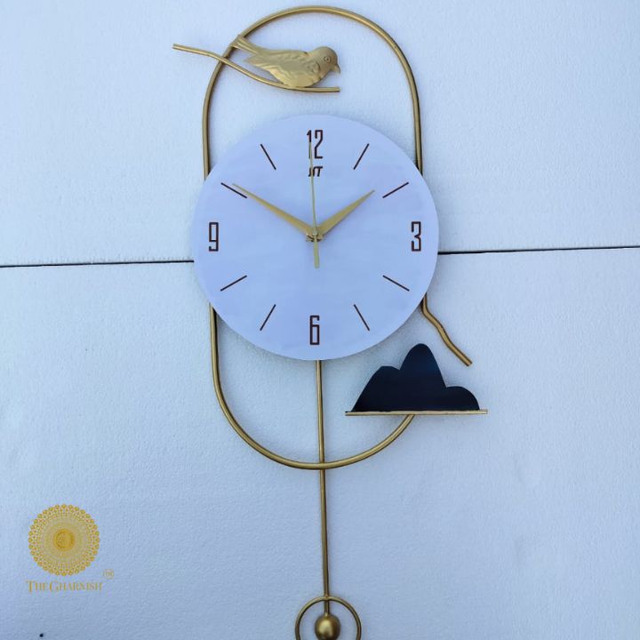 New Decorative Artistic Wall Clock (10x26 Inches) - The Gharnish - A Unit of Satkala Creations