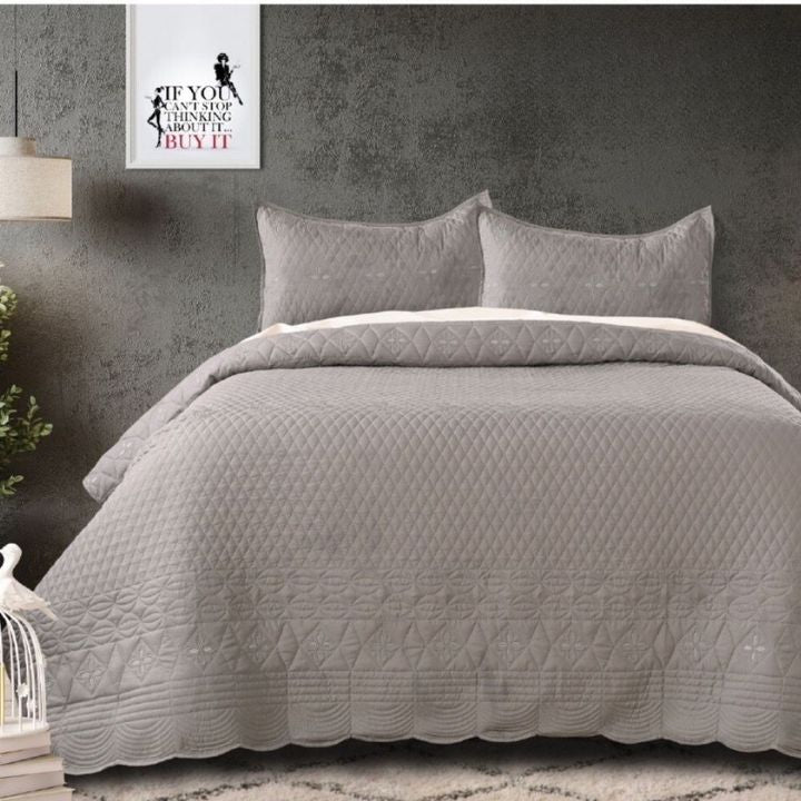 CRIMSON ANANTARA EMBROIDERY & QUILTED BEDCOVERS - The Gharnish - A Unit of Satkala Creations