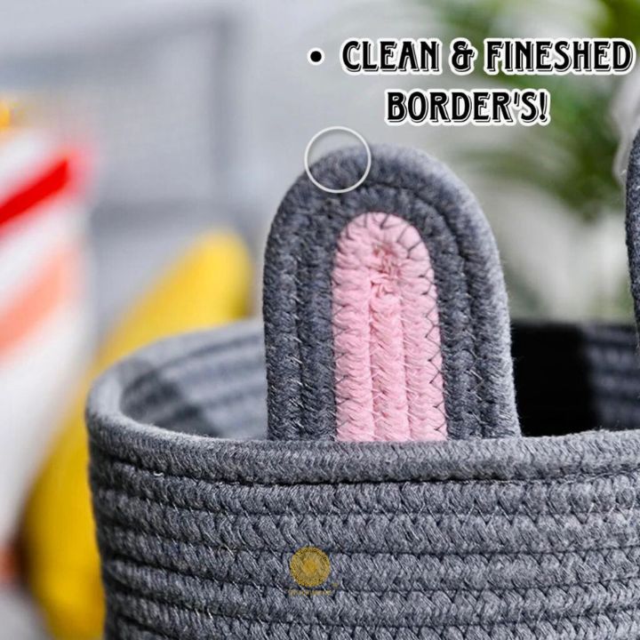 Cute Rabbit Rope Storage Basket - The Gharnish - A Unit of Satkala Creations