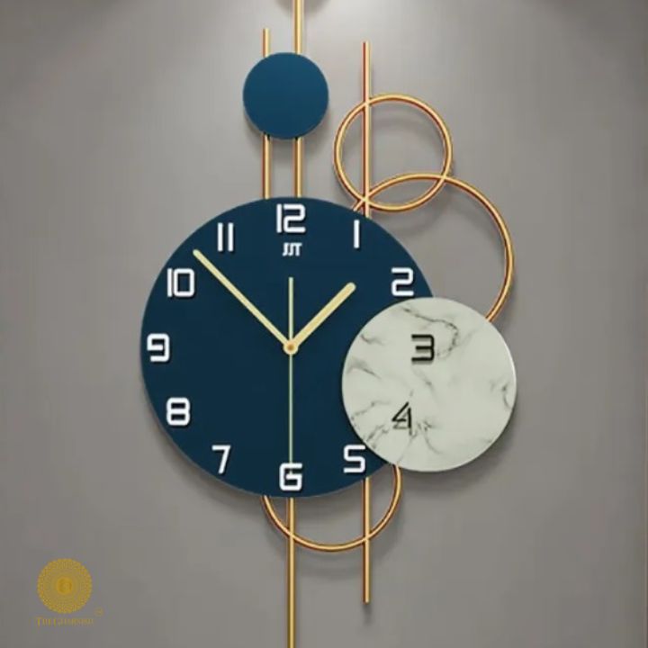 Modern Nordic Metal Wall Clock (15x29 Inches) - The Gharnish - A Unit of Satkala Creations