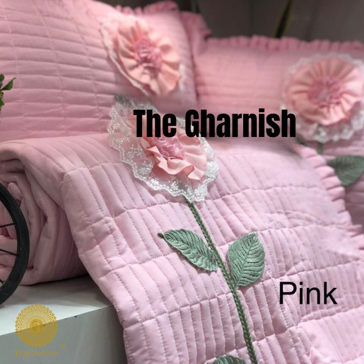 Heerat Beautiful Quilted Patch Work Bedding Set - The Gharnish - A Unit of Satkala Creations