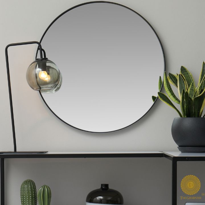 Metallic Ring Wall Mirror (20 Inches) - The Gharnish - A Unit of Satkala Creations