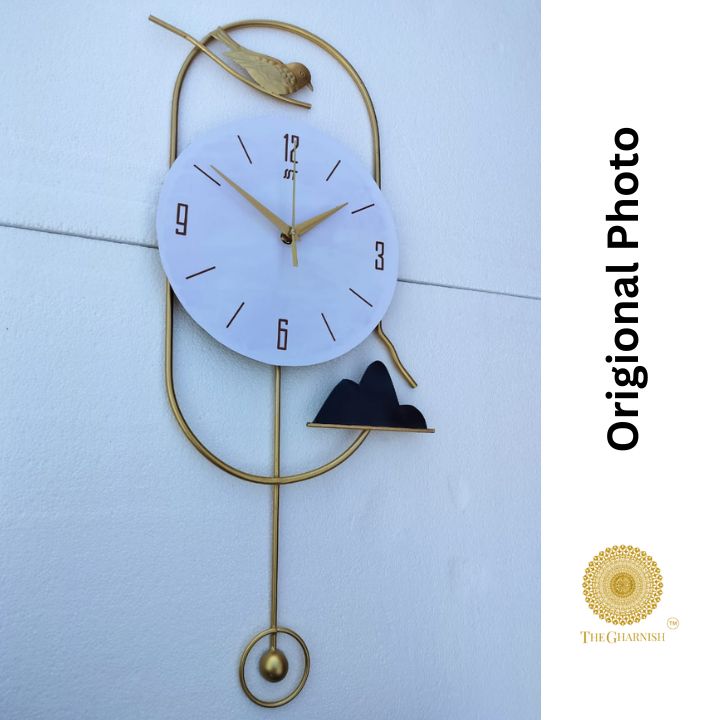 New Decorative Artistic Wall Clock (10x26 Inches) - The Gharnish - A Unit of Satkala Creations