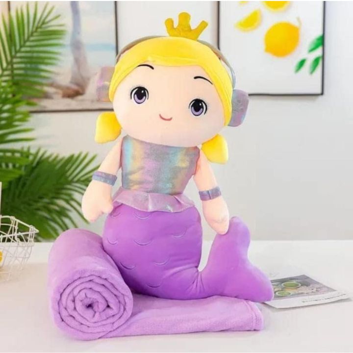 Mermaid Super Soft Toy with Blanket Inside - The Gharnish - A Unit of Satkala Creations