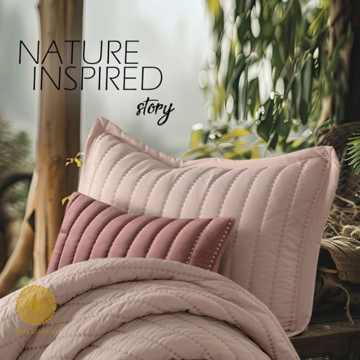 Moon Light Designer Quilted Bedding Set of 5 Pcs - The Gharnish - A Unit of Satkala Creations