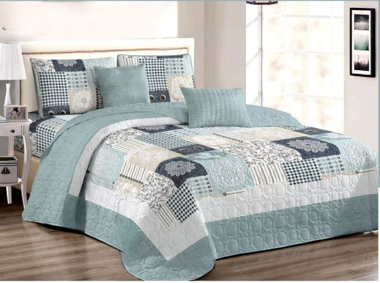 Beyond Dream – Premium Double Bed Quilted Bedcover Set (3-Piece) | Real Patchwork - The Gharnish - A Unit of Satkala Creations