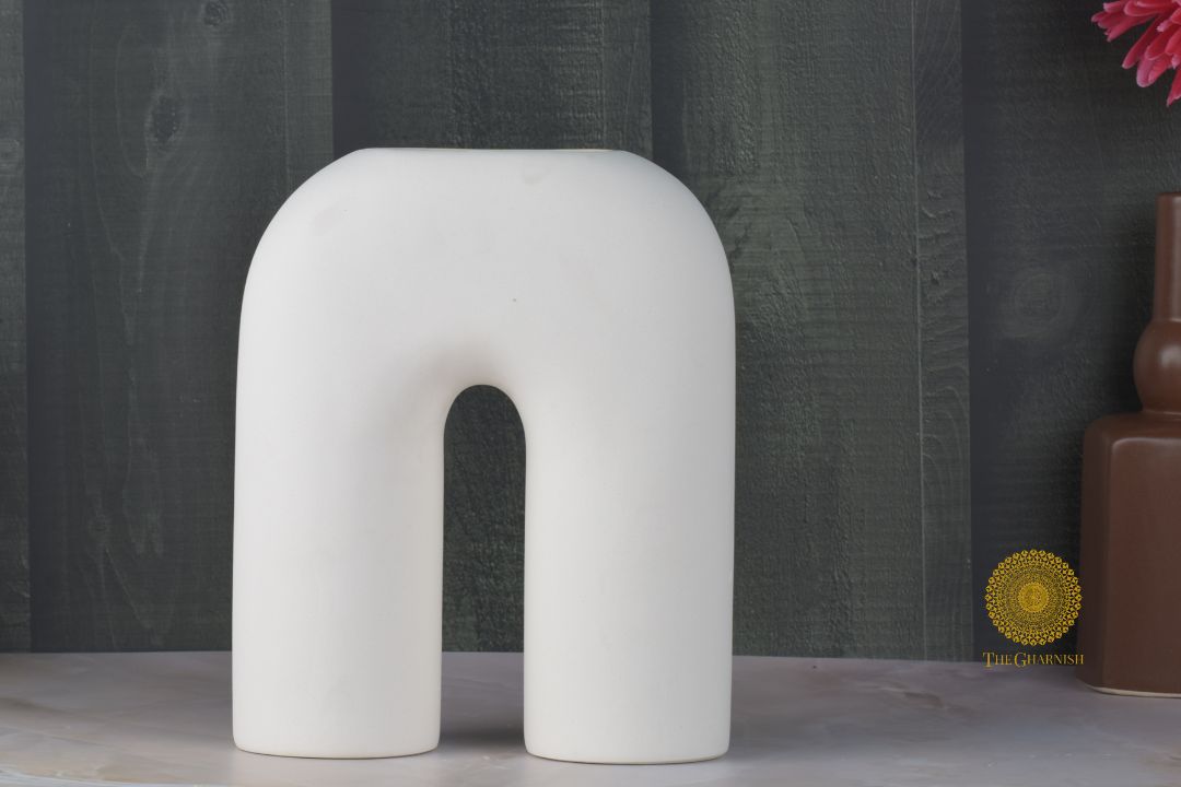 U Shape Contemporary Boho Vase - The Gharnish - A Unit of Satkala Creations