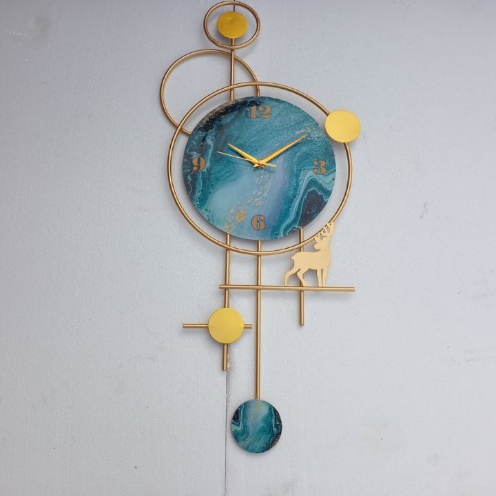 Deer Circles Wall Clock (15 x 36 Inches ) - The Gharnish - A Unit of Satkala Creations