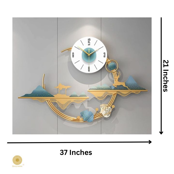 Chronical Nature Wall Clock (37x21 Inches) - The Gharnish - A Unit of Satkala Creations