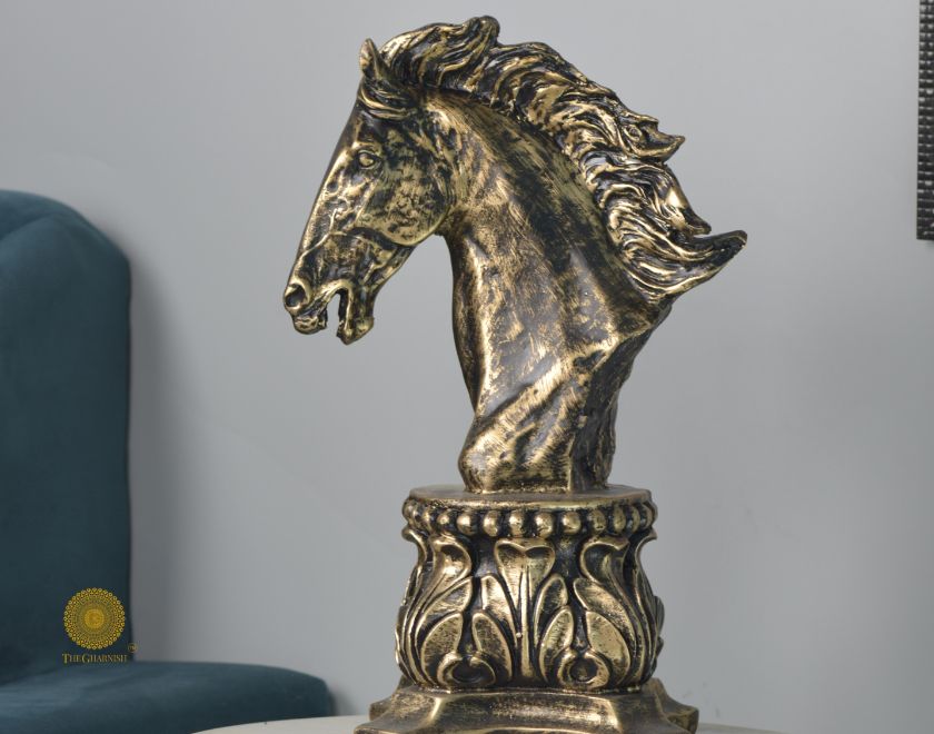 Chess Horse Head Statue (9.5 x 13 Inches) - The Gharnish - A Unit of Satkala Creations