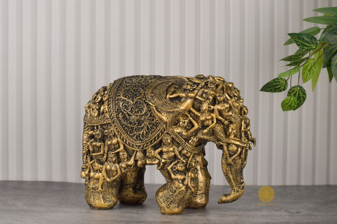 Elegant Elora Crafted Elephant Table Accent - The Gharnish - A Unit of Satkala Creations