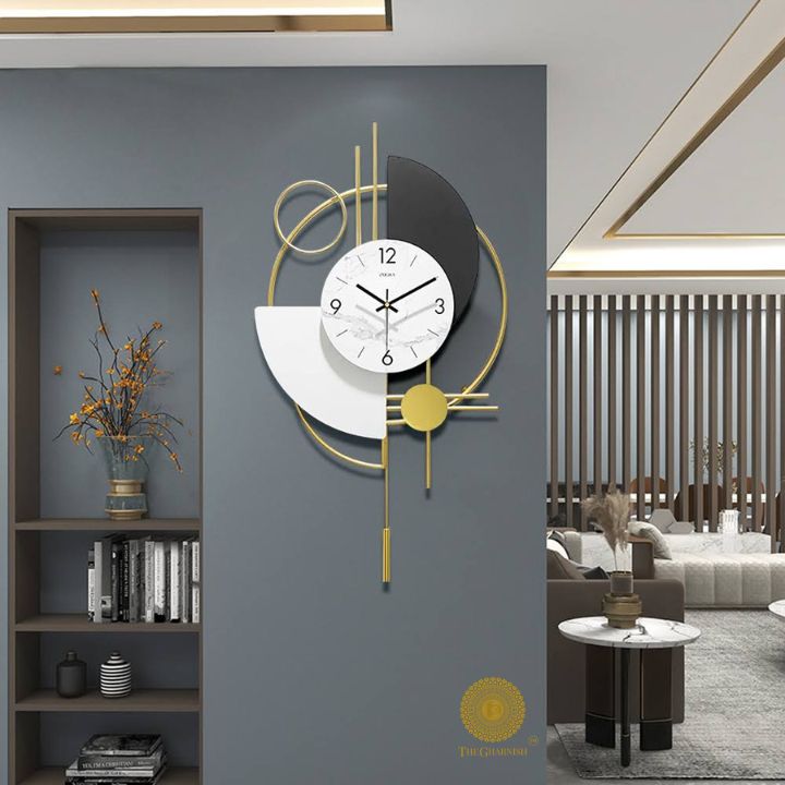 Nordic Style Pendulum Wall Clock (14x28 Inches) - The Gharnish - A Unit of Satkala Creations