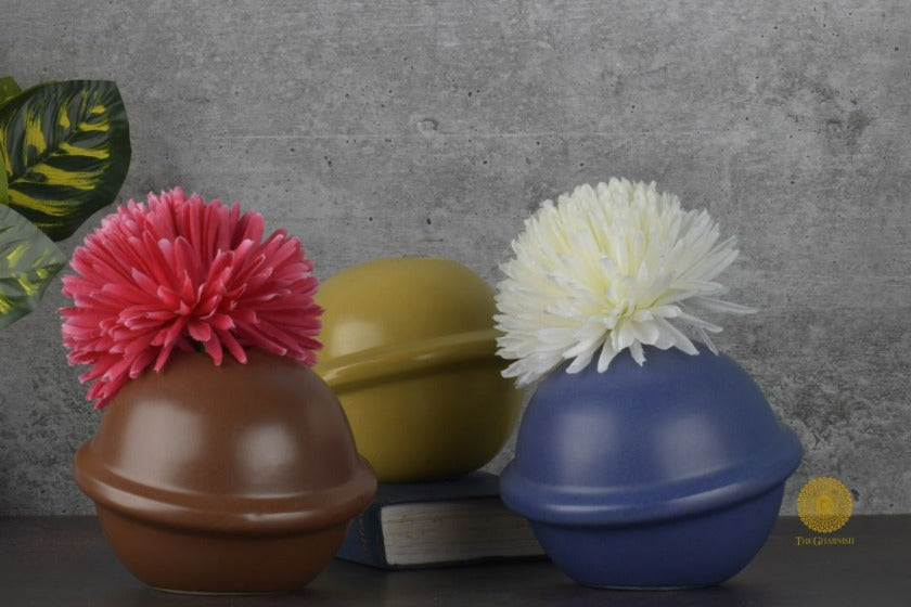 Ceramic Planet Shape Vases - The Gharnish - A Unit of Satkala Creations
