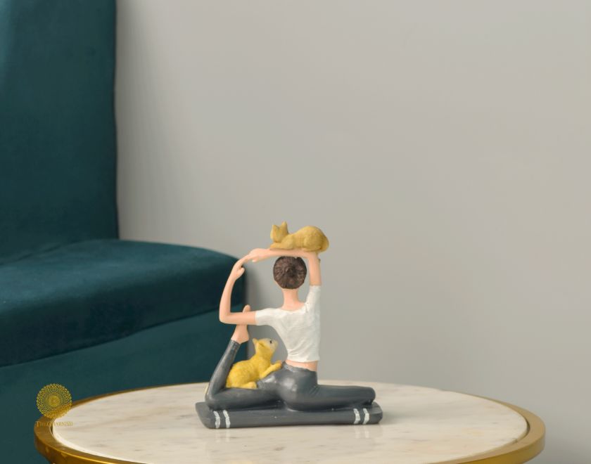 Cat Yoga Showpiece - The Gharnish - A Unit of Satkala Creations