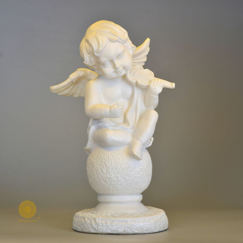 Baby Angel with Violin Figurine - The Gharnish - A Unit of Satkala Creations