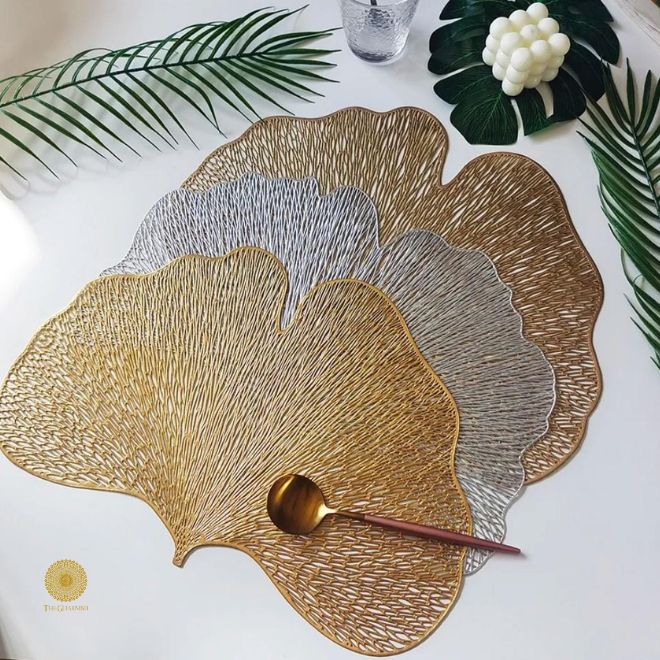 Leaf Design Dinning Table Mat - Set of 6 - The Gharnish - A Unit of Satkala Creations