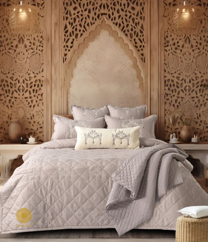 Wedding Bells Designer & Luxurious 7 Pcs Bedding Set / Premium Collection - The Gharnish - A Unit of Satkala Creations