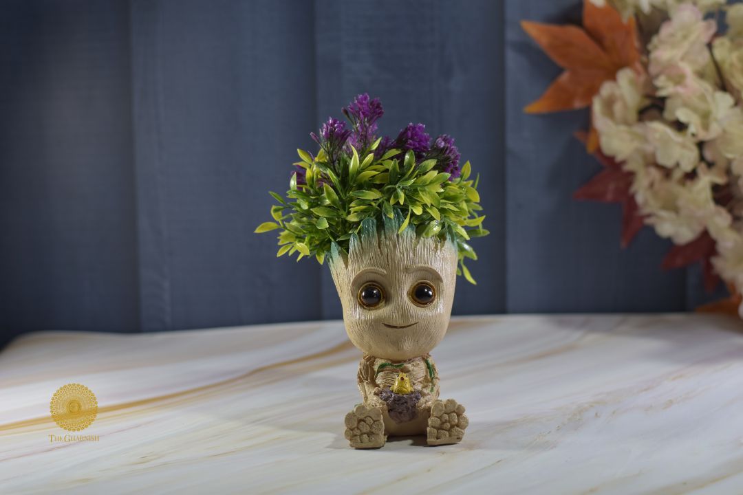 Resin Groot Miniature Pot - The Gharnish - A Unit of Satkala Creations
