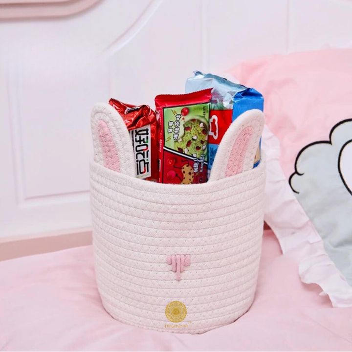 Cute Rabbit Rope Storage Basket - The Gharnish - A Unit of Satkala Creations