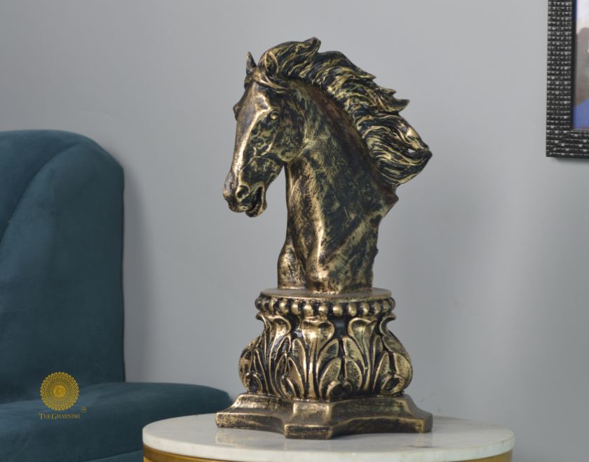 Chess Horse Head Statue (9.5 x 13 Inches) - The Gharnish - A Unit of Satkala Creations