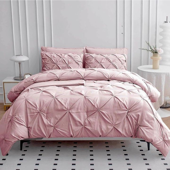 Super Premium King Size Cotton Blend Solid Reversible Comforter 4 Pcs Set - The Gharnish - A Unit of Satkala Creations