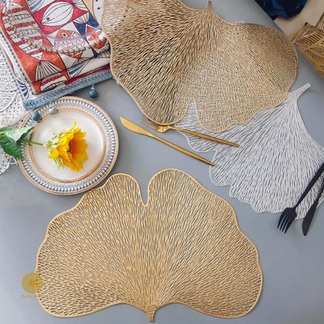 Leaf Design Dinning Table Mat - Set of 6 - The Gharnish - A Unit of Satkala Creations