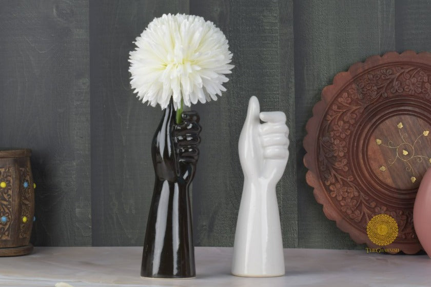 Creative Set of Hands Vase - The Gharnish - A Unit of Satkala Creations