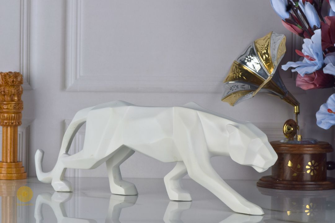 Surreal Panther Figurine - White - The Gharnish - A Unit of Satkala Creations