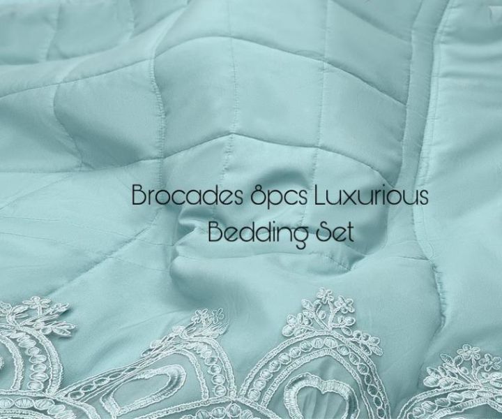 BROCADE Super Soft Luxurious 8pcs Beddings set - The Gharnish - A Unit of Satkala Creations