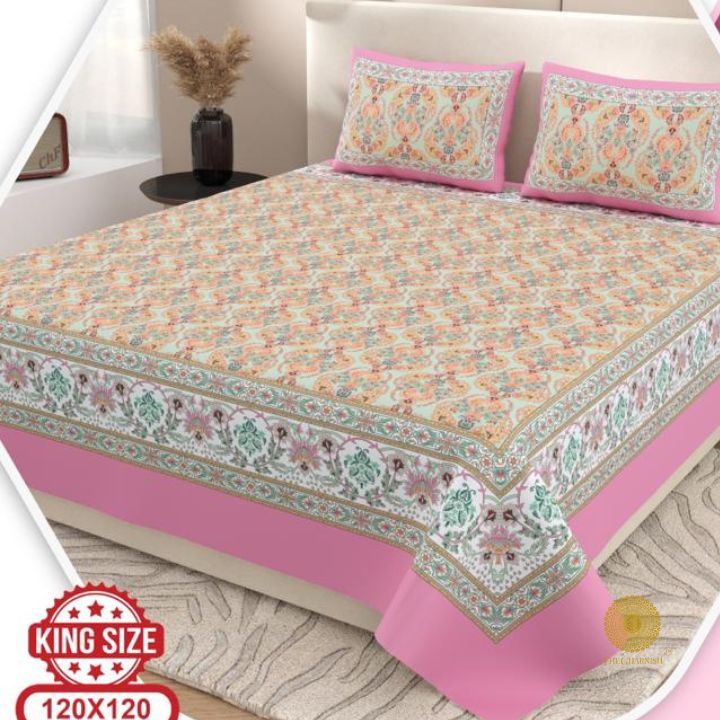 Elegance King Size Bedsheet 3pcs Set - The Gharnish - A Unit of Satkala Creations